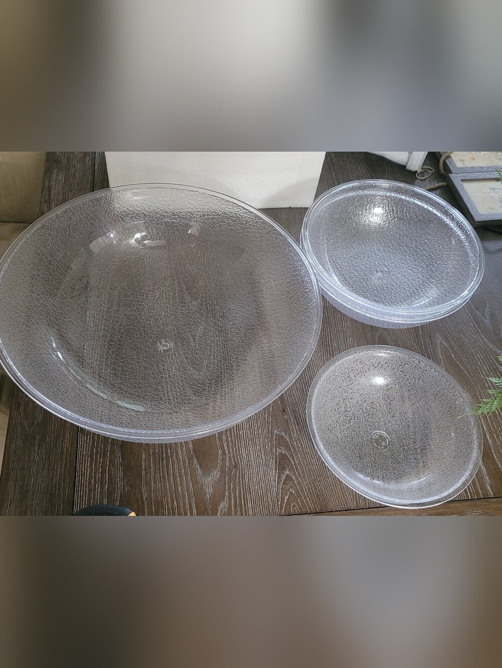 Clear Heavy-duty Plastic Serving Bowl Set